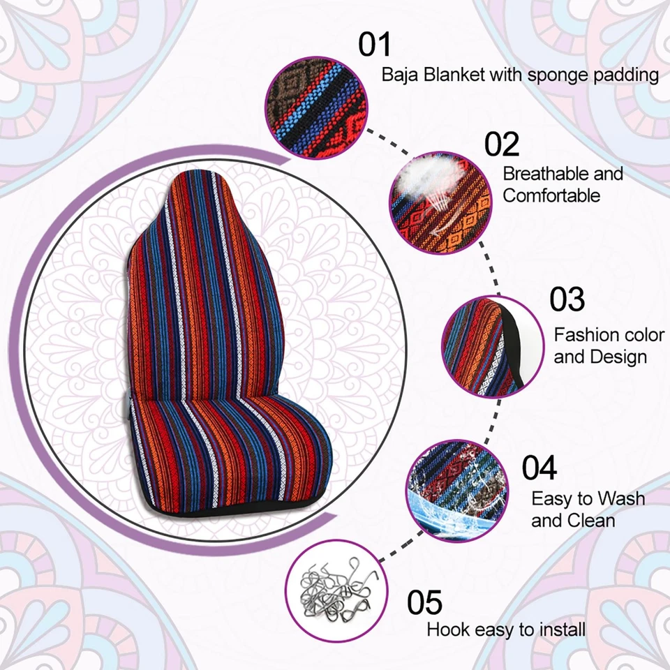 Cubierta de asiento de cubo delantero universal para coche baja silla de montar cubierta de asiento de coche almohadilla para coche SUV Foto 3 de 4