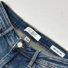 Judy Blue Women's 11/30 Wide Leg Crop Jeans Raw Hem Medium Wash Denim JB88612