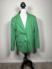 Woman's 1901 Long Sleeve Two Button Green Business Blazer Plus Size 18