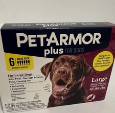 PetArmor Plus Flea and Tick Prevention for Dogs 45-88 lbs. 6 Month Supply.
