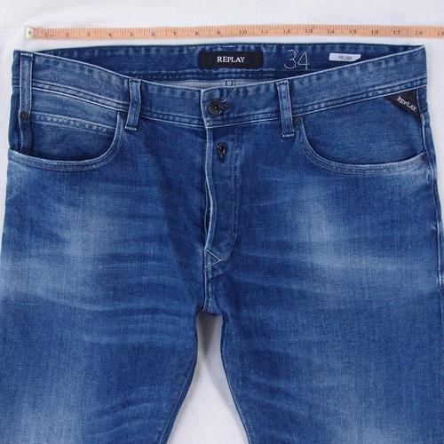Mens Replay MA901 RBJ 901 Stretch Slim Straight Blue Jeans W35 W34 L32
