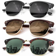 Sunglasses Men Polarized Sunglasses for Men Women Semi-Rimless Frame Sun Glas...