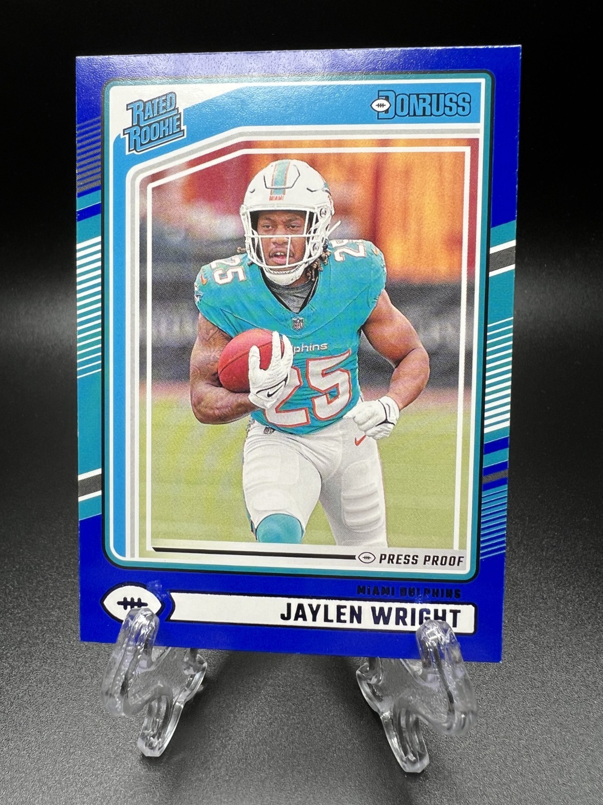 2024 Panini Donruss - Rated Rookie Jaylen Wright #344 Blue Press Proof (RC)