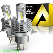 H4 9003 Headlight Bulbs Kit AUXITO LED White High Low Beam 30000LM CANbus 2~10X