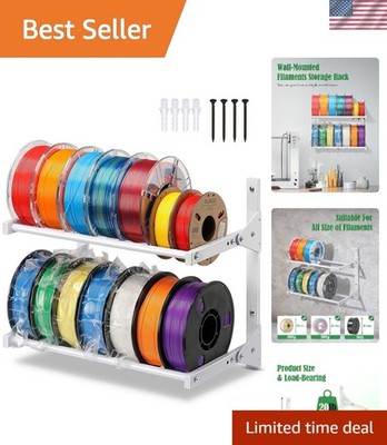 Align Your Filaments: 2-Tier Wall-Mount Metal Storage for 3D Printing Supplies