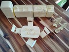 Vintage Lot Marx Doll House Plastic Kitchen Figures Appliances Table Accessories — photo 2