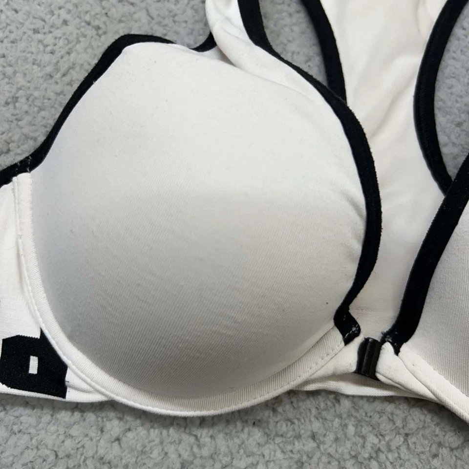 Pink Bra 36C Push Up Bra Cool Comfy Push-Up Spellout VS Victoria Secret - Image 2 of 4