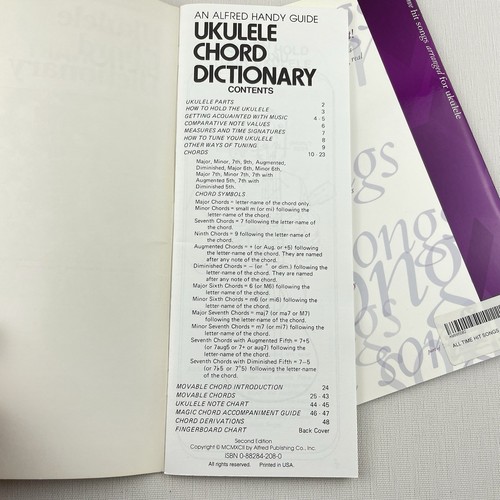 Ukulele Chord Dictionary: Handy Guide by Morton Manus Bundle x3 Hit Songs Music - Picture 6 of 11