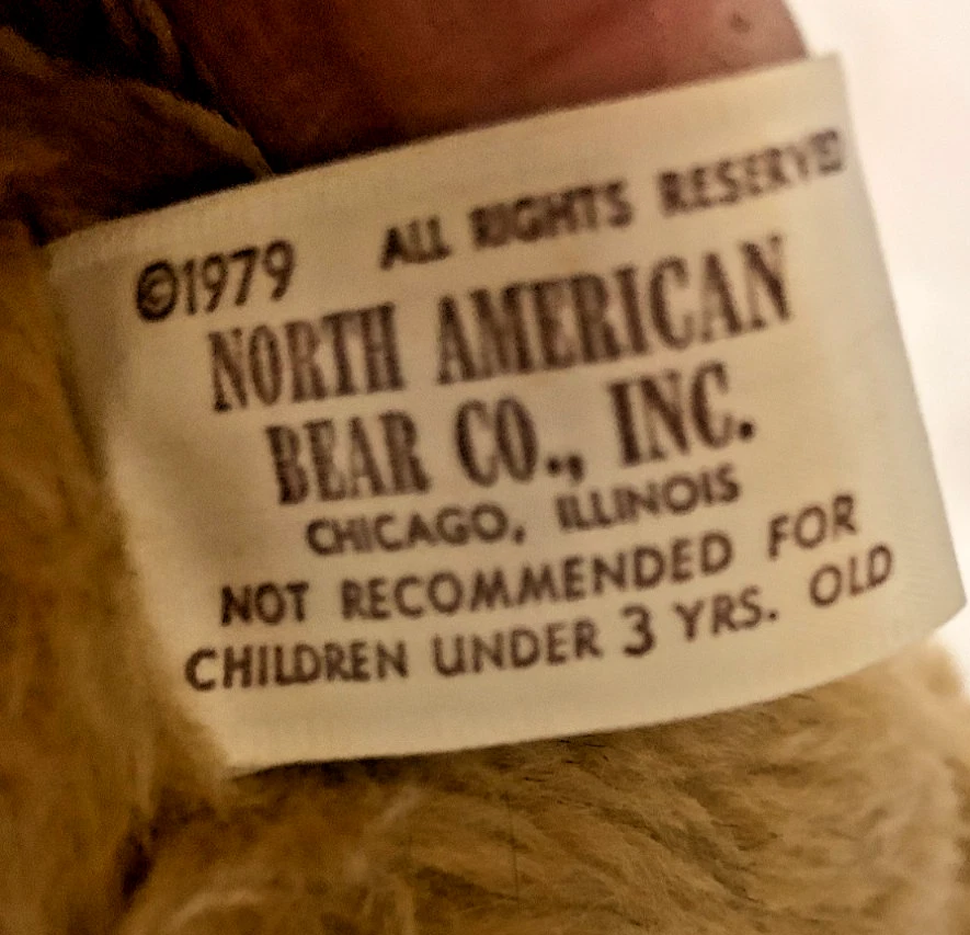 North American Bear Co. 1979 de colección Oso de peluche de peluche 21" marrón Foto 3 de 4