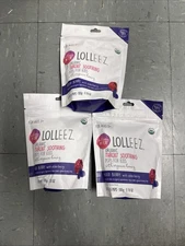 Lolleez Childrens Organic Throat Soothing Pops Elderberry Honey 15ct 8/2025 3 Pk