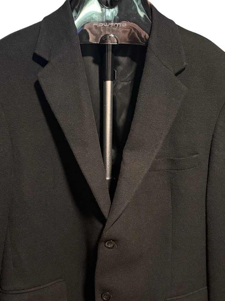 Casaco esportivo masculino Chereskin 44R blazer preto mistura de cashmere viagem de negócios - Imagem 3 de 4