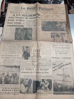 JOURNAL LE PETIT PARISIEN 21 JUNI 1937 24 HOURS DU MANS GEORGES SIMENON
