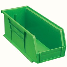 Plastic Stackable Bin 4-1/8 x 10-7/8 x 4 Green Lot of 12