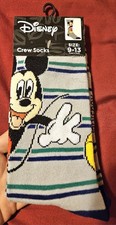 MICKEY MOUSE     DISNEY  CREW SOCKS GRAY SZ 9-13 SHOE MEN/WOMEN  STOCKING STUFF