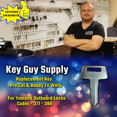 371-390. New replacement key for Yamaha outboard Marine boat locks. Cut to code.