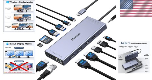 High-Speed USB C Docking Station with Dual 4K HDMI & Ethernet for Fast Data - 第 2/9 張圖片