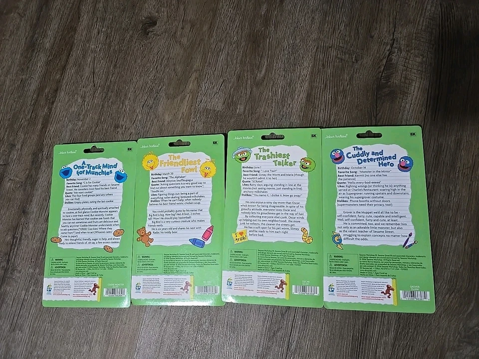 ¡GRANDE! JUEGO DE 4 PEGATINAS GRANDES JOLEE'S 3D. BIG BIRD, COOKIE MONSTER, GROVER, OSCAR Foto 3 de 4