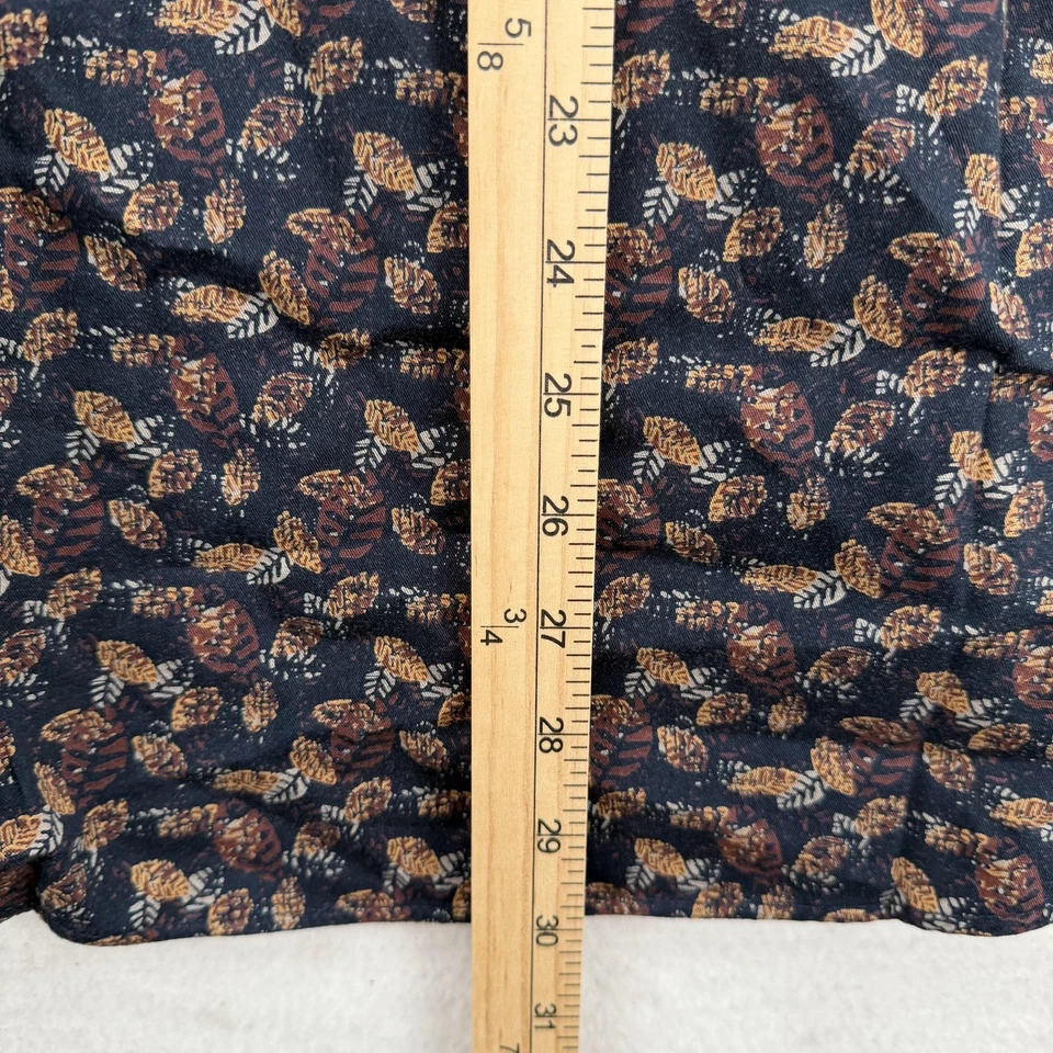 Crossings Shirt Mens Large Navy Blue Leaf Print Button Down Long Sleeve Casual - Image 4 of 4