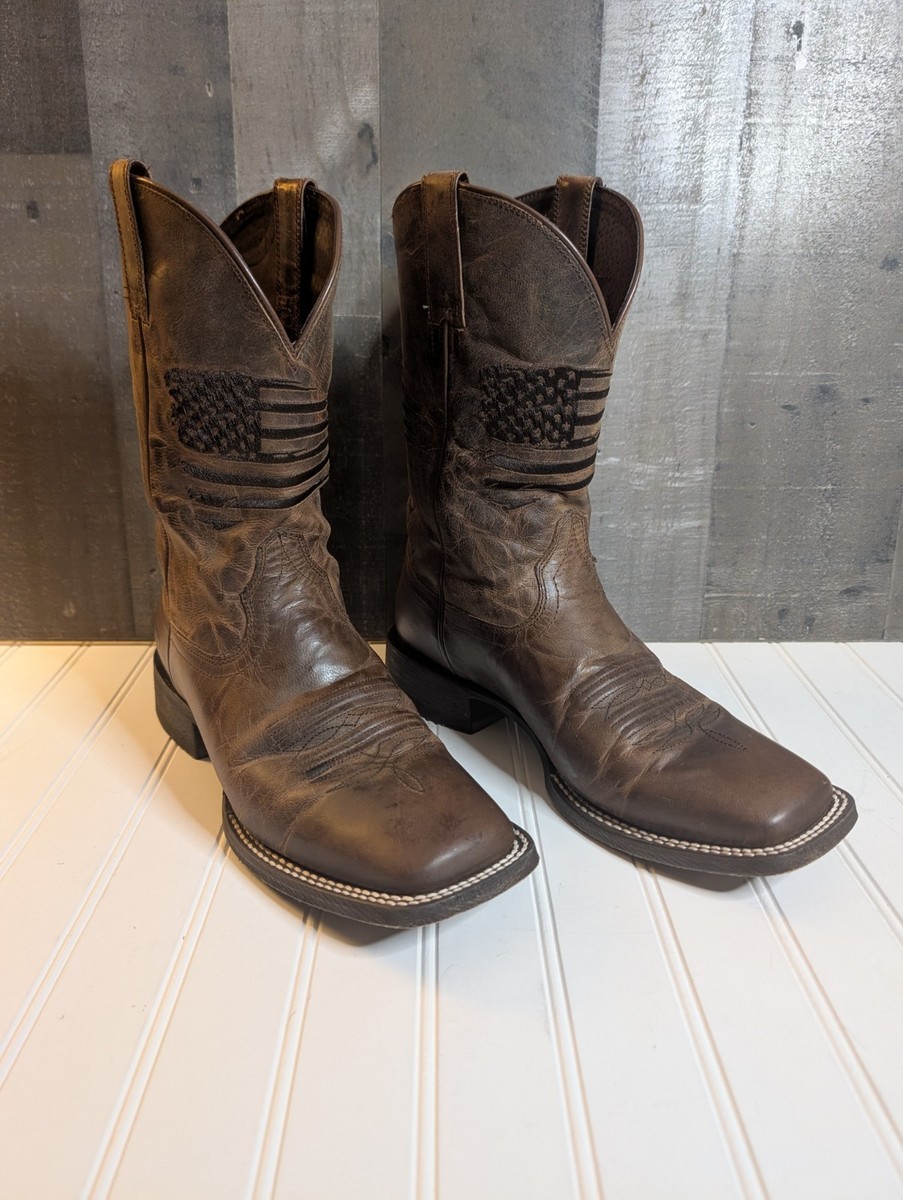 Mens Ariat Circuit Patriot Weather Brown Cowboy Boots Size  display picture 2