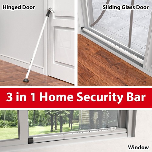 Sliding Door Stoppers Security Bar, 3-in-1 Apartment Patio Door Security Bar ... - Picture 2 of 6