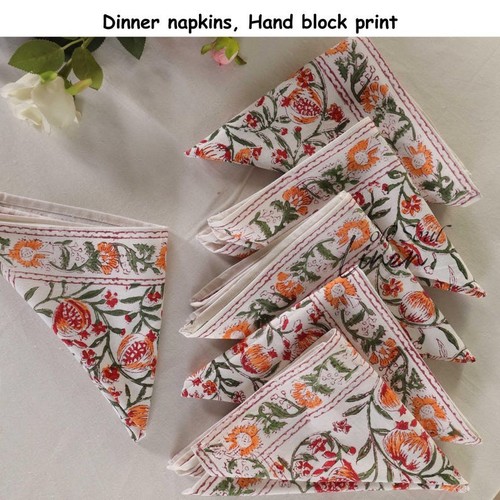 Cotton Tablecloth Floral Block Print Kitchen Decor Table Cover for Dining Spaces - Picture 8 of 10