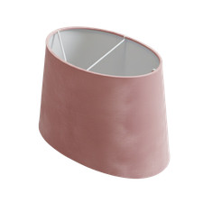 B&S Lampenschirm Samtoptik | Rosa | Oval | H14 x B12 X L 20 | Polyester