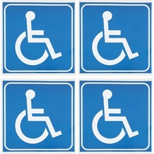  4 Pcs Vehicle Stickers Disabled Adhesive Wheelchair Decals Symbol