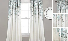  Weeping Flower Light 52"W x 84"L (Pack of 2) Blue & Gray Window Panels