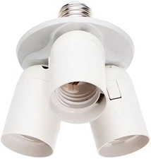 E26 E27 Lamp Bulb Socket, 3 in 1 Standard Light Bulb Splitter Adapter Convert...