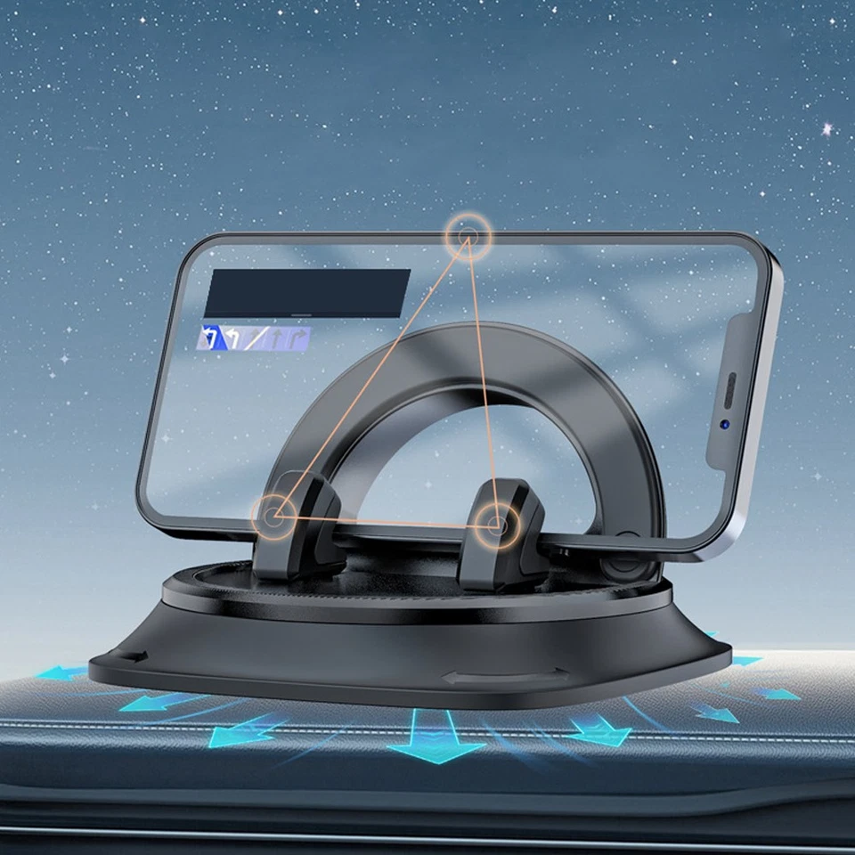 Universal Car Phone Holder Mount 360 Degree Rotation Dashboard Cell Phone Holder - Image 4 of 4