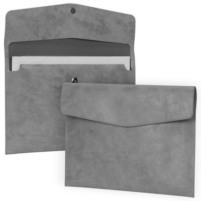 File Folder, PU Leather A4 Document Holder File Organizer Filing Envelope Por...