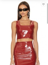 Commando Faux Patent Leather Crop Top in Lava...