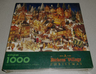 Springbok ''A Dickens Village Christmas'' 1000 Pc Jigsaw Puzzle Hallmark 1994 New