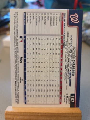 2025 Topps Chrome Andres Chaparro Rookie Refractor #187 Washington Nationals RC - Picture 2 of 3