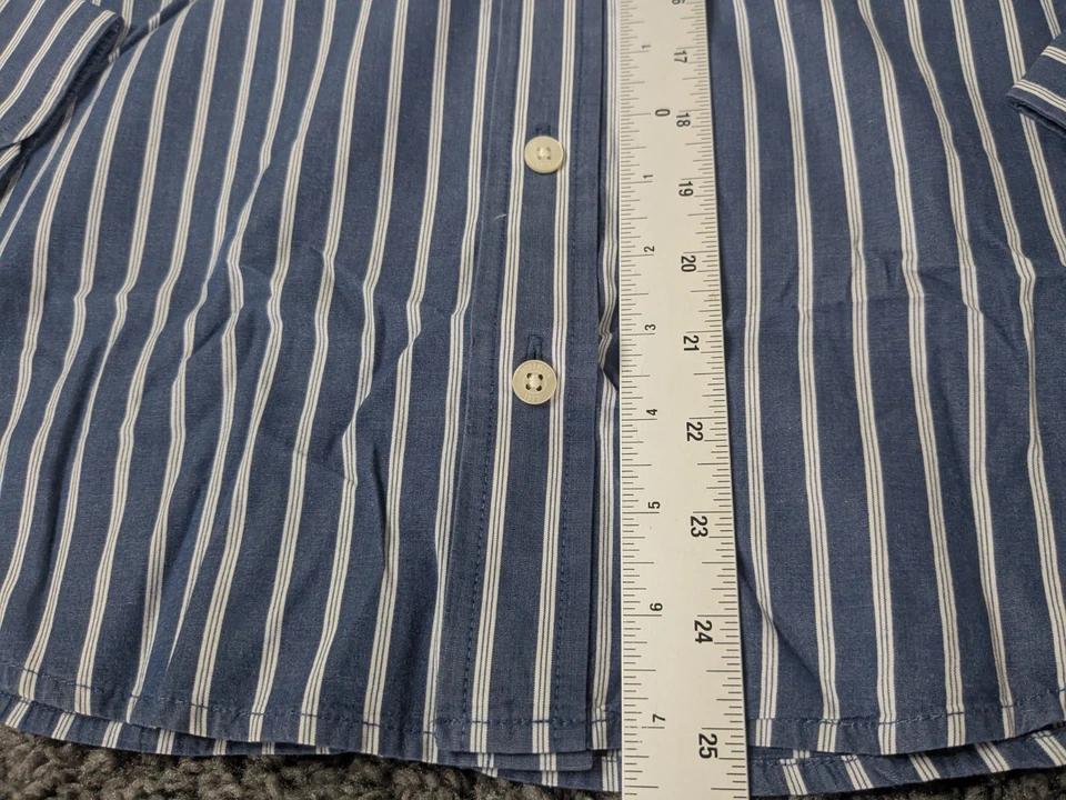 Hollister California Shirt Mens M Blue Stripe Button Up Long Sleeve - Image 4 of 4