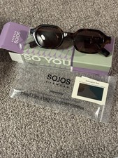 SOJOS Polarized Sunglasses Retro Brown Tortoise UV400 w Box Pouch