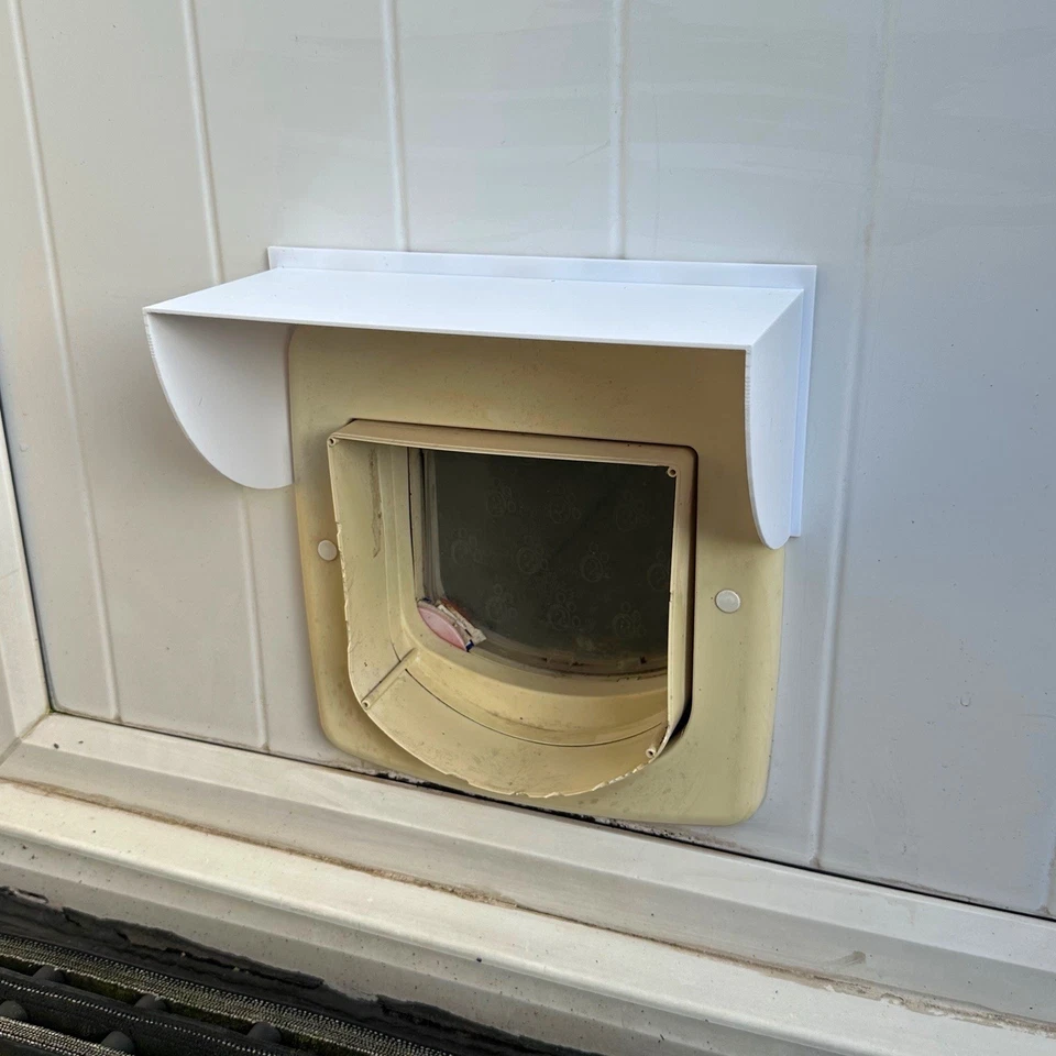 CATFLAP Cat Flap Rain Cover Cowl Protection For Staywell, Petsafe, Sureflap WHITE