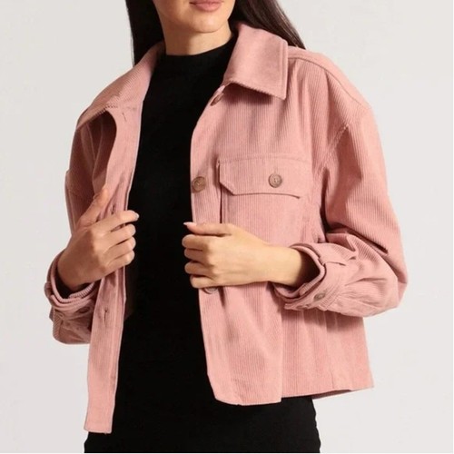Avec Les Filles x Anthropologie Corduroy Shacket Rose Pink Relaxed Size ...