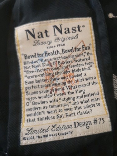 Nat Nast Limited Edition Embroidered "Bowl for Health and Fun" Silk Shirt XL - Picture 3 of 9
