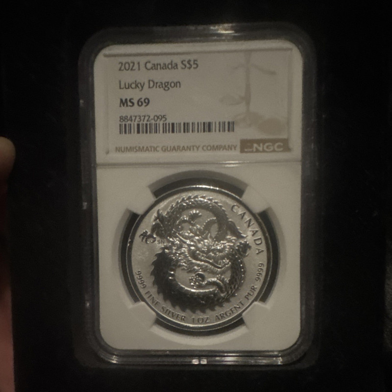 2021 Canada $5 Lucky Dragon 1 oz .9999 Silver Coin NGC MS69 Commemorative