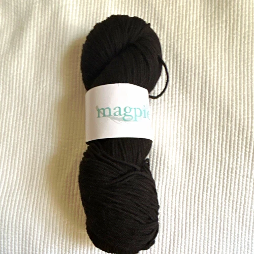 Magpie Fibers Bootleg Skein Domestic Worsted Hand Dyed SW Merino Black 200yd - product listing photo
