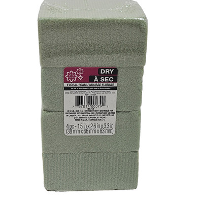 4 Pack Floral Foam for Flower Arrangements 1.5 x 2.6 x 3.3in