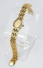 Vintage Seiko Women Ladies Gold Metal Oval Face Diamond Accent 1F20-5G19 Watch