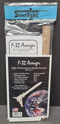 Starlight F-32 Avenger flying model rocket kit Starfighter model rocket Sealed 
