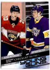 2020-21 Upper Deck #730 Young Guns Checklist (Aleksi Heponiemi / Arthur Kaliyev)