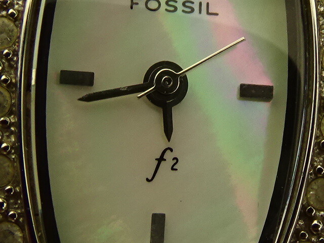 FOSSIL Womans Mother of Pearl F2 in Good Condition with wear Needs Battery View 6