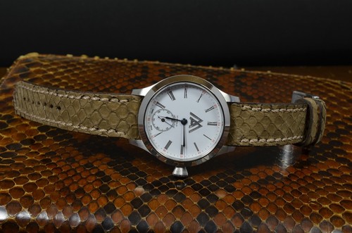 CORREA RELOJ 22 20 18 MM BEIS AUTENTICA PIEL PITON ANOBUCADA MA STRAP HECHA MANO - Imagen 7 de 11