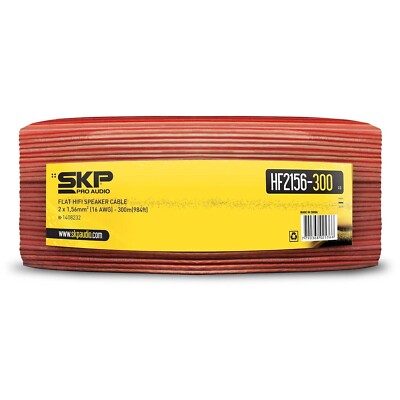 SKP Pro Audio HF2156-300 Flat HiFi Speaker Cable (16AWG) Spool x 328ft. (100mts.