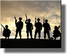 Salute to US Soldiers Picture on Stretched Canvas, Wall Art Décor, Ready to Hang