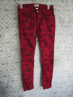 Mudd Pants Size 1 Juniors Red Floral 